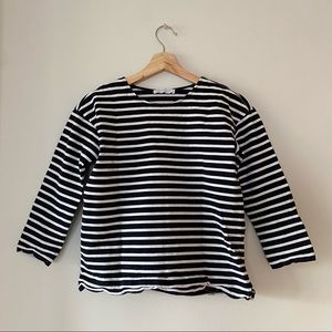 Everlane Navy/Bone Breton Cotton Tee